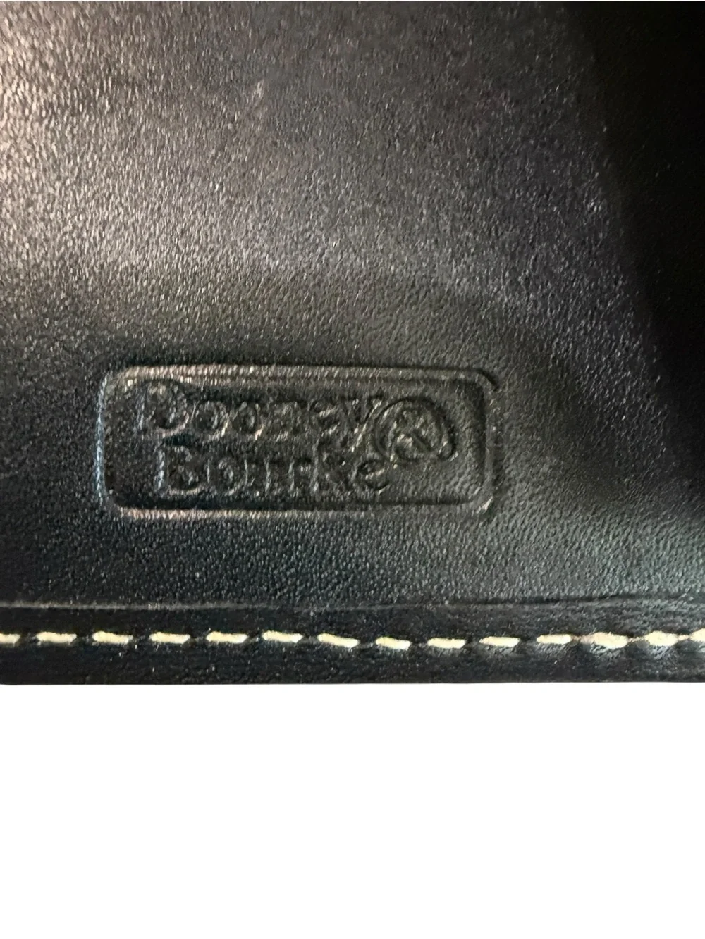Dooney & Bourke Beige Monogram with Black Leather Trim Wallet